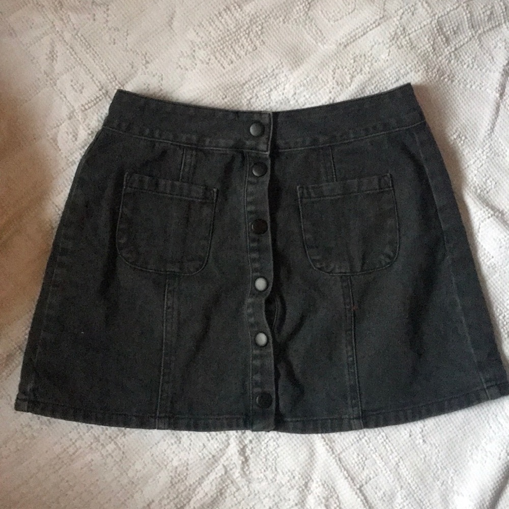 Black button down skirt